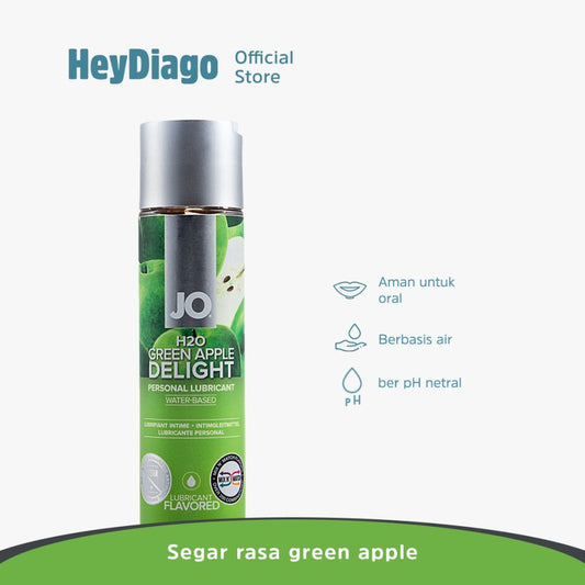 System Jo Green Apple Waterbased - Pelumas Rasa Edible Cocok Untuk Oral – 120ml – HeyDiago
